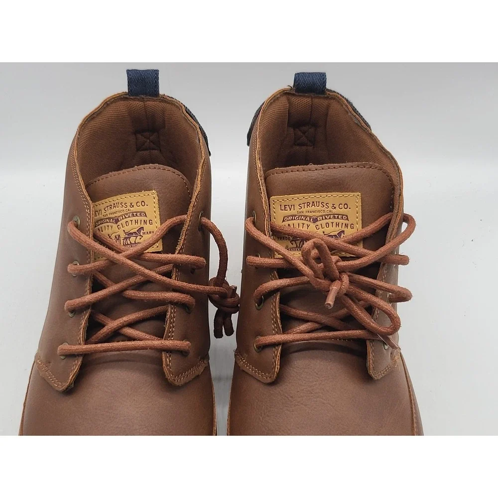 Levi's Atwater Mens Waxed Sneaker Boots British Tan Brown NWOB Size 13 Chukka